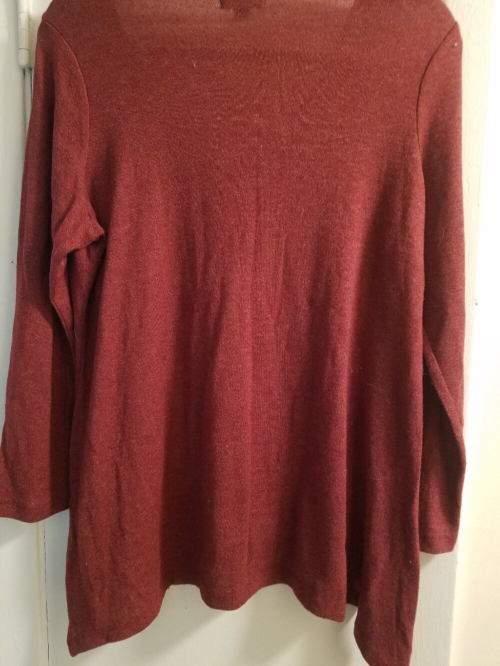 Embellished V-Neck Flowing Tunic in Deep Wine - Picture 5 of 7